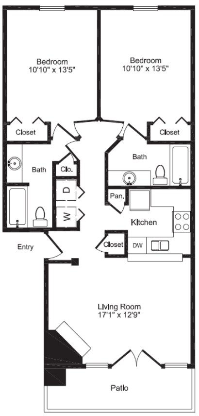 1x1 E 727 floor plan
